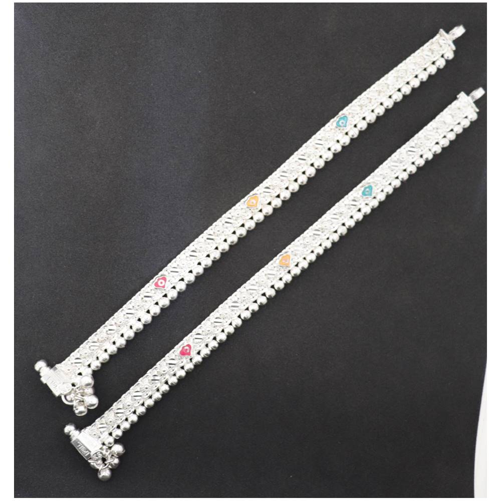 Silver Anklet Payal Jewelry for Girls Size 9.5 Inches Silver Anklet Payal Jewelry for Girls Size 9.5 Inches
