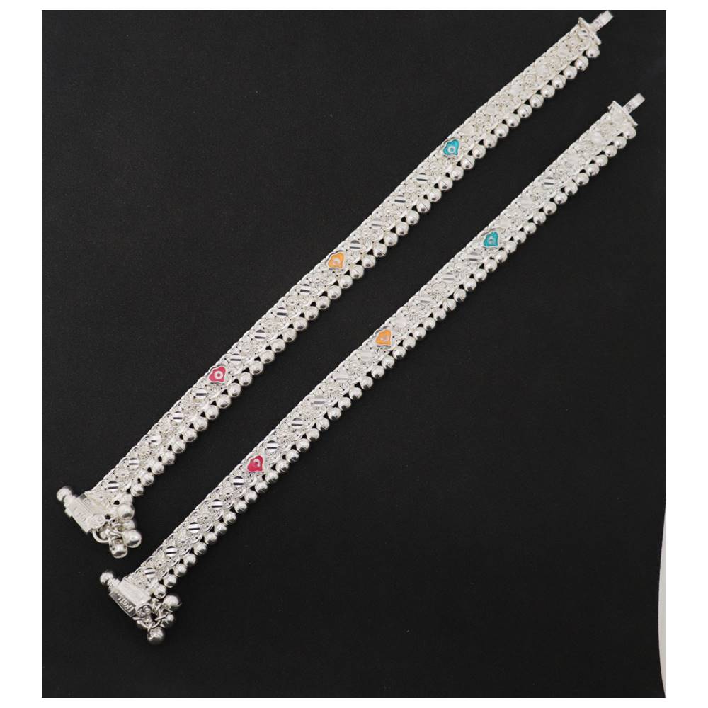 Silver Anklet Payal Jewelry for Girls Size 9.5 Inches Silver Anklet Payal Jewelry for Girls Size 9.5 Inches