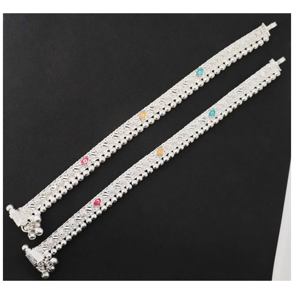 Silver Anklet Payal Jewelry for Girls Size 9.5 Inches Silver Anklet Payal Jewelry for Girls Size 9.5 Inches