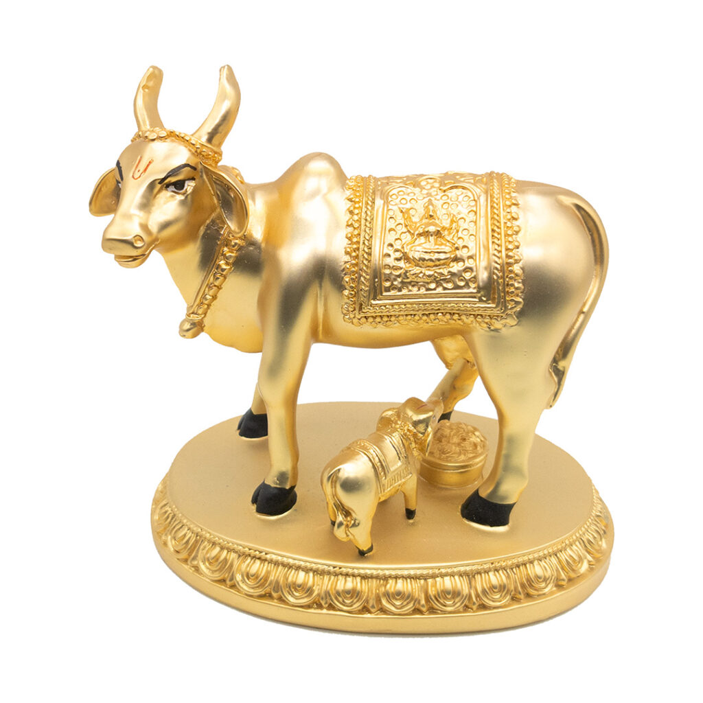 Gold Matt Cow With Calf Frame Gold Matt Cow With Calf Frame