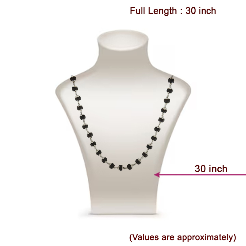 925 Silver Caped Karungali Mala - 8mm, 54 Beads, 30 Inchs with lab certificate 925 Silver Caped Karungali Mala - 8mm, 54 Beads, 30 Inchs with lab certificate