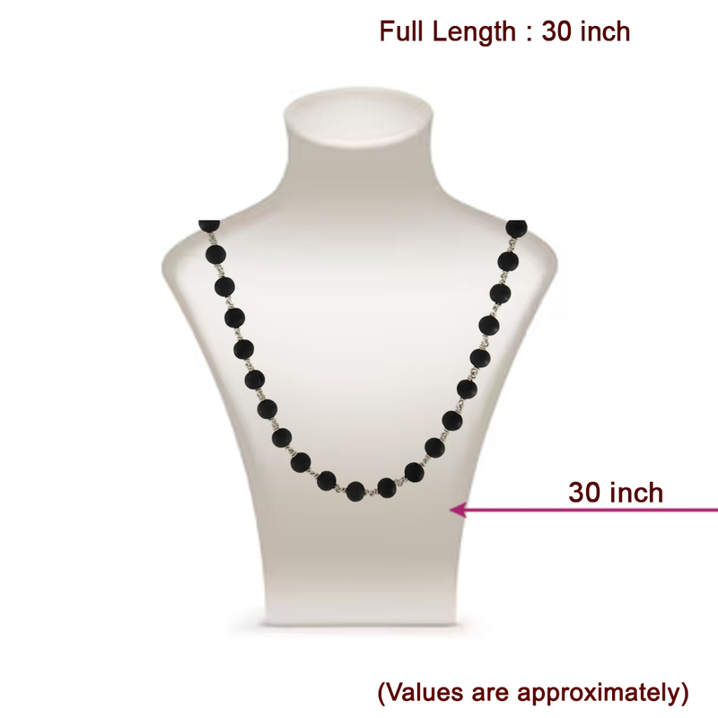 925 Silver Tied Karungali Mala - 8mm, 54 Beads, 30 Inchs with lab certificate 925 Silver Tied Karungali Mala - 8mm, 54 Beads, 30 Inchs with lab certificate