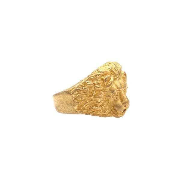Gold Plated Metal Lion Ring, Mothiram For Men Gold Plated Metal Lion Ring, Mothiram For Men