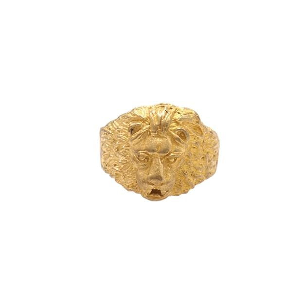 Gold Plated Metal Lion Ring, Mothiram For Men Gold Plated Metal Lion Ring, Mothiram For Men