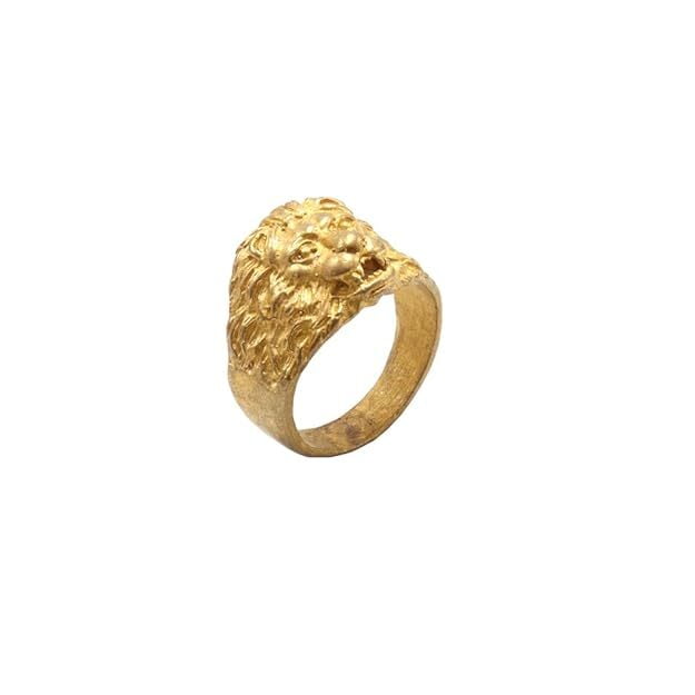 Gold Plated Metal Lion Ring, Mothiram For Men Gold Plated Metal Lion Ring, Mothiram For Men