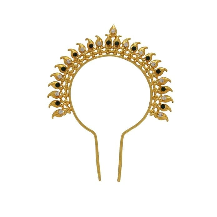Srimathi Jewellers Gold Plated Leaf Head Crown | Perfect for Enhancing Your Spiritual Decor | Used as Bharatanatyam, Kuchipudi, Oddisi Dancers Head Set | traditional head accessory Srimathi Jewellers Gold Plated Leaf Head Crown | Perfect for Enhancing Your Spiritual Decor | Used as Bharatanatyam, Kuchipudi, Oddisi Dancers Head Set | traditional head accessory