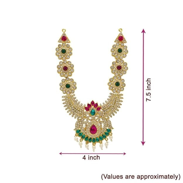 SRIMATHI JEWELLERS Divine Gracful diety Multi-Stone Haram for the Gods | Maanga design necklace | Unique Design necklace for girls & Womens | Traditional jewellery necklace for womens SRIMATHI JEWELLERS Divine Gracful diety Multi-Stone Haram for the Gods | Maanga design necklace | Unique Design necklace for girls & Womens | Traditional jewellery necklace for womens
