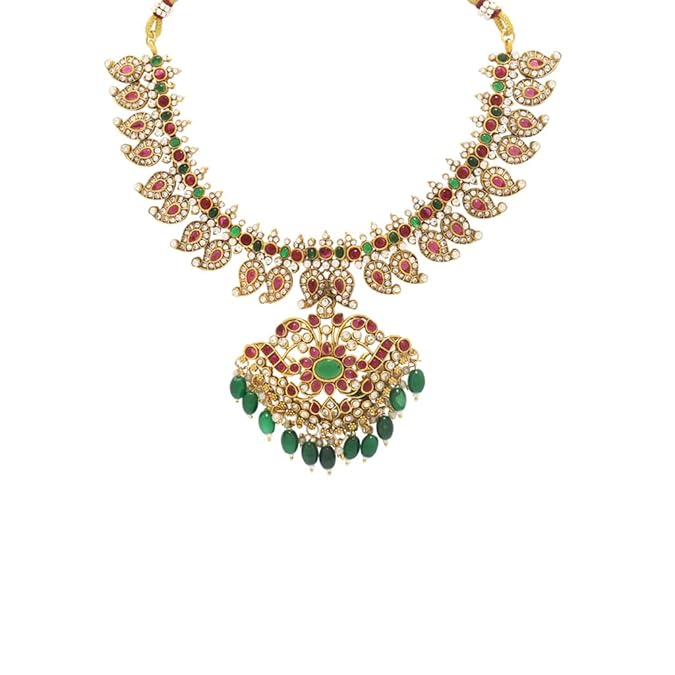 SRIMATHI JEWELLERS Maanga design necklace with earrings SRIMATHI JEWELLERS Maanga design necklace with earrings