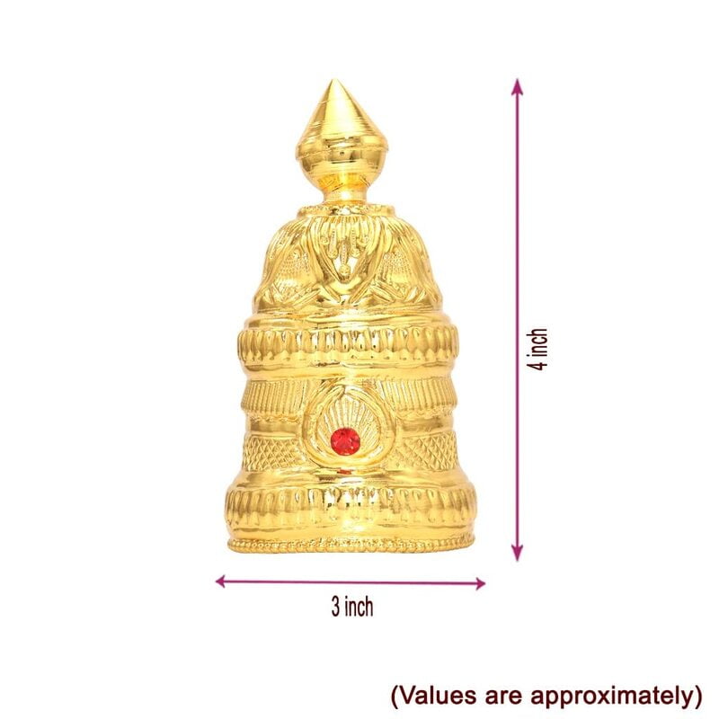 God Ornament Gold Plated Full Round Crown God Ornament Gold Plated Full Round Crown