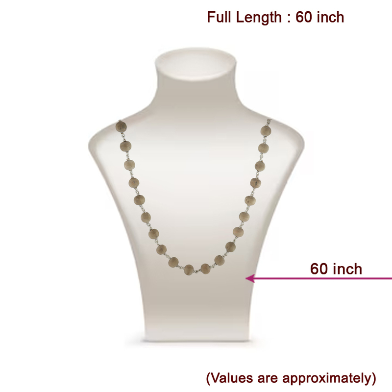 925 Silver Tied Thulasi Malai 8mm - 108 Beads, 60 Inchs 925 Silver Tied Thulasi Malai 8mm - 108 Beads, 60 Inchs