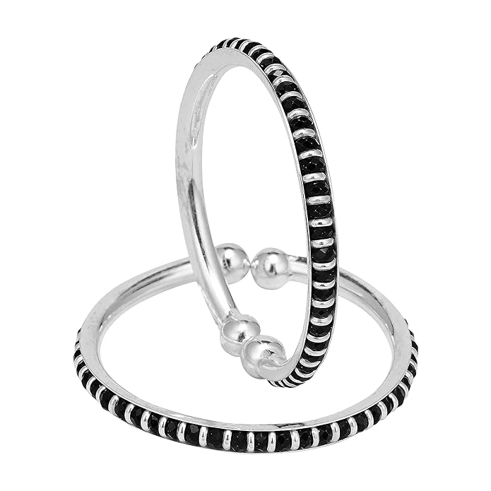 Silver Anklets for Baby Black Crystal Silver Anklets for Baby Black Crystal