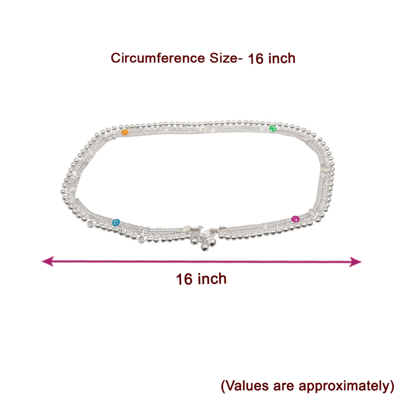 Silver Arunal Hip Chain for Kids - Handmade Style Silver Arunal Hip Chain for Kids - Handmade Style
