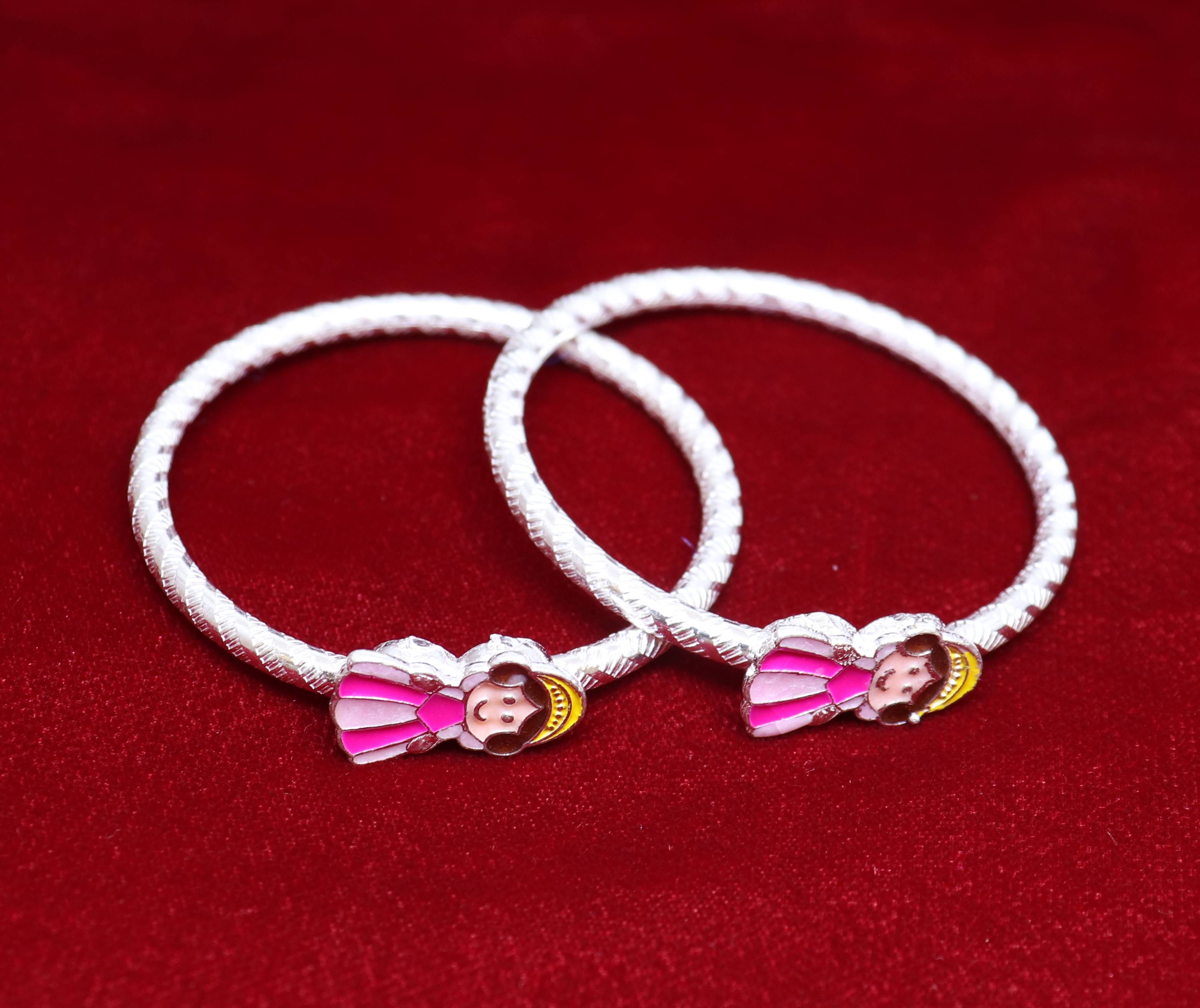 Silver Baby bangles Princess Kids