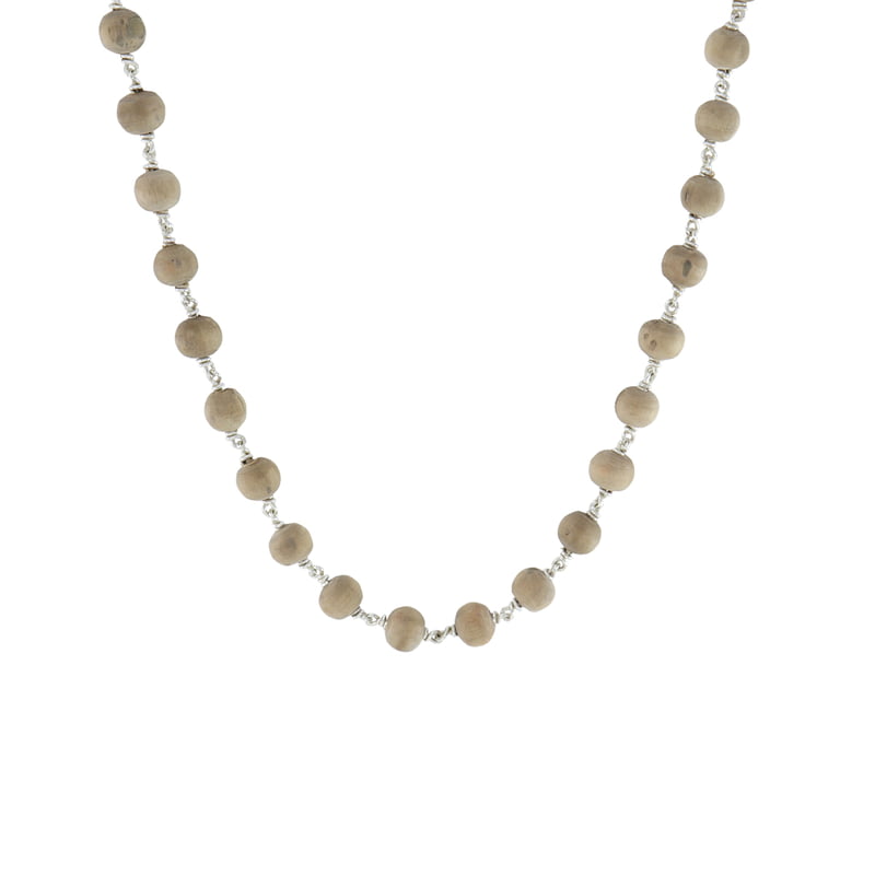 SRIMATHI JEWELLERS 925 Silver Tied Chandan Mala (Sandalwood Rosary) for Jaap and for Men and Women SRIMATHI JEWELLERS 925 Silver Tied Chandan Mala (Sandalwood Rosary) for Jaap and for Men and Women