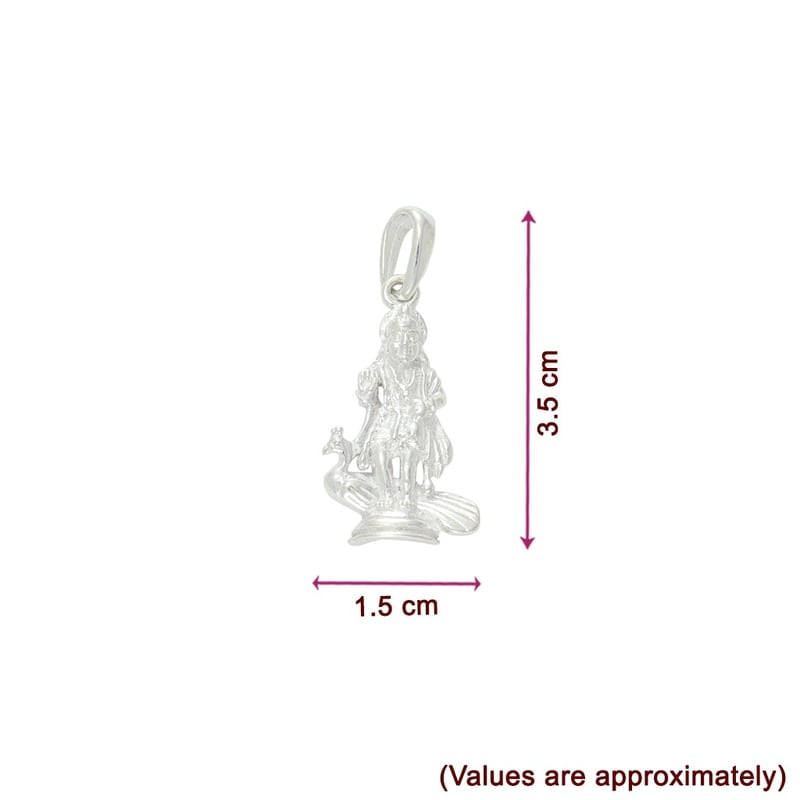 SRIMATHI JEWELLERS 925 Silver Lord Murugan-Karttikeya Pendant SRIMATHI JEWELLERS 925 Silver Lord Murugan-Karttikeya Pendant