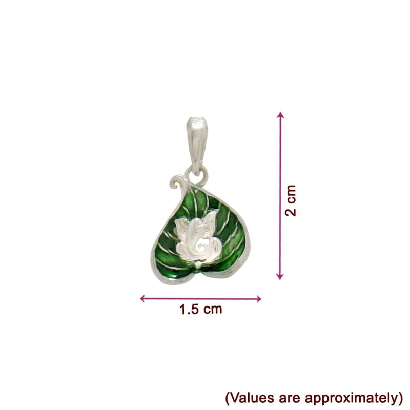 SRIMATHI JEWELLERS 92.5 Silver leaf Ganesh pendant SRIMATHI JEWELLERS 92.5 Silver leaf Ganesh pendant