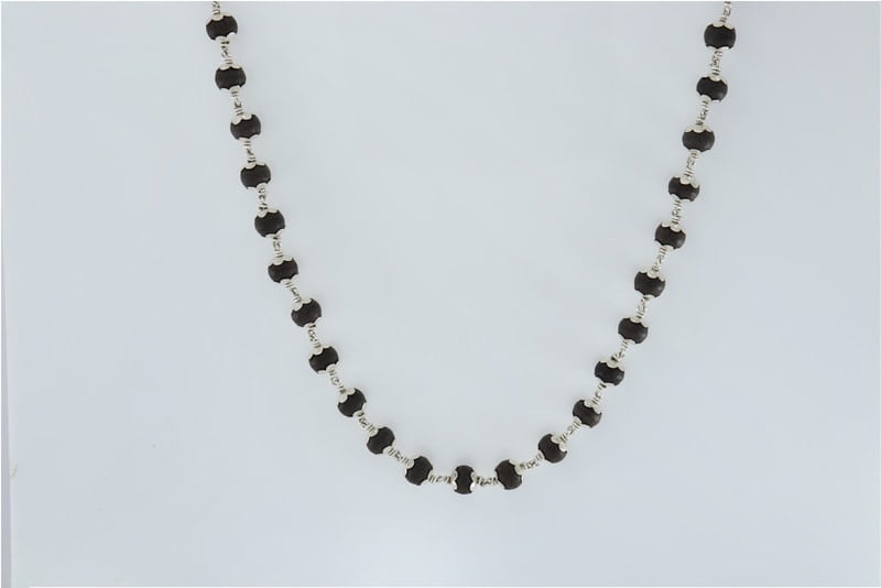 SRIMATHI JEWELLERS Sacred 925 Silver Karungali Malai – 54 Bead Mala for Divine Blessings SRIMATHI JEWELLERS Sacred 925 Silver Karungali Malai – 54 Bead Mala for Divine Blessings