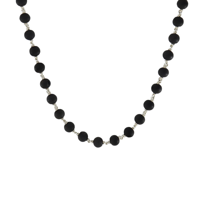 SRIMATHI JEWELLERS 925 Silver Tied Karungali Mala 8mm,54 Beads, 30 Inchs SRIMATHI JEWELLERS 925 Silver Tied Karungali Mala 8mm,54 Beads, 30 Inchs