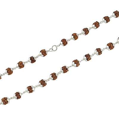 Original 925 SilverRudraksha Mala 8mm,54 Beads, 27 Inchs) Original 925 SilverRudraksha Mala 8mm,54 Beads, 27 Inchs)