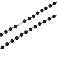 SRIMATHI JEWELLERS 925 Silver Tied Karungali Mala 8mm,54 Beads, 30 Inchs SRIMATHI JEWELLERS 925 Silver Tied Karungali Mala 8mm,54 Beads, 30 Inchs