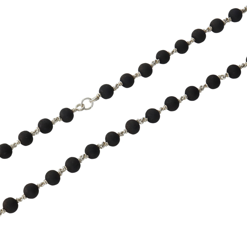 SRIMATHI JEWELLERS 925 Silver Tied Karungali Mala 8mm,54 Beads, 30 Inchs SRIMATHI JEWELLERS 925 Silver Tied Karungali Mala 8mm,54 Beads, 30 Inchs