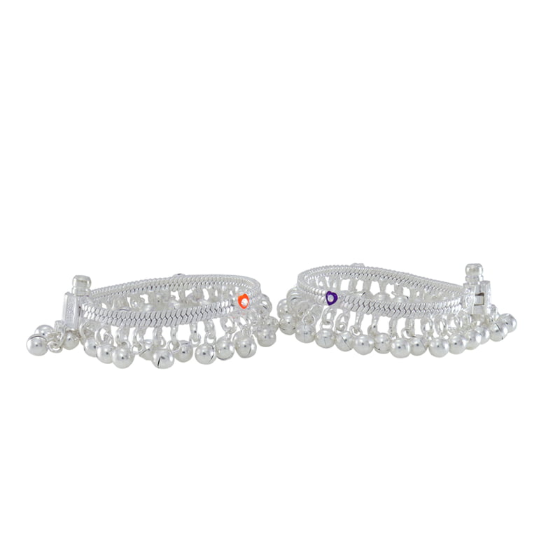 silver anklets for 6 month baby girl (1002)