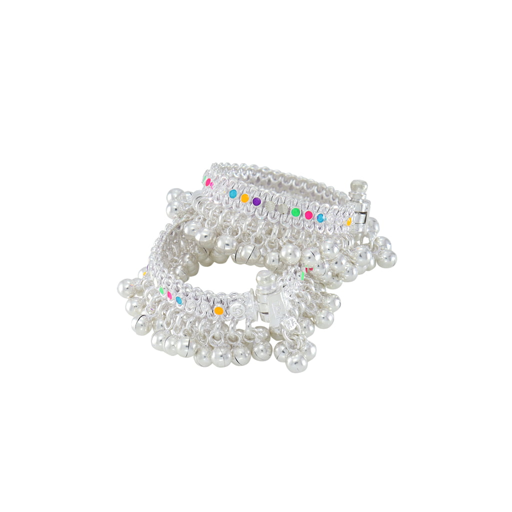 Stylish Silver Anklets and Payal for 6-Month-Old Baby Girls