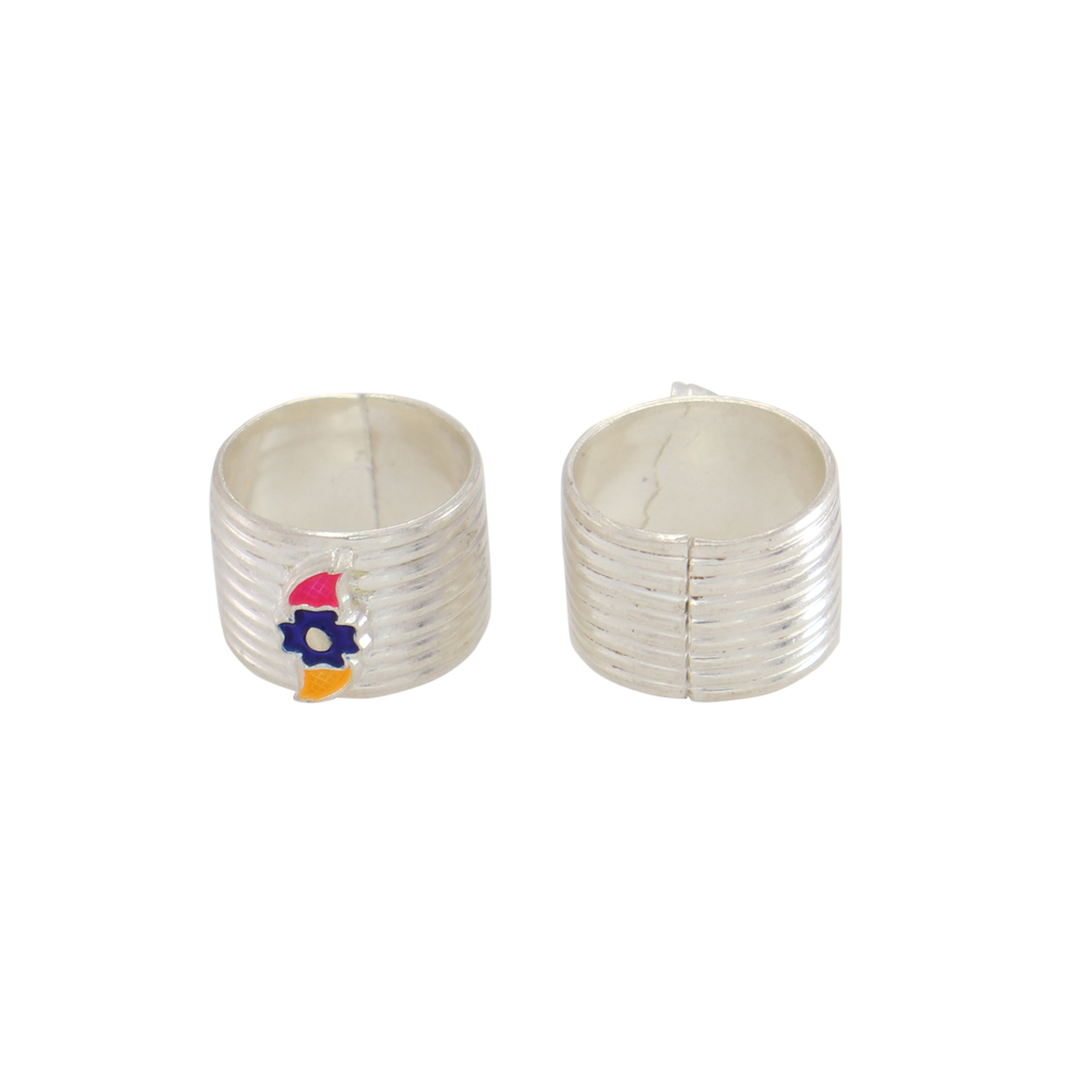 Enamel Floral Adjustable Toe Ring
